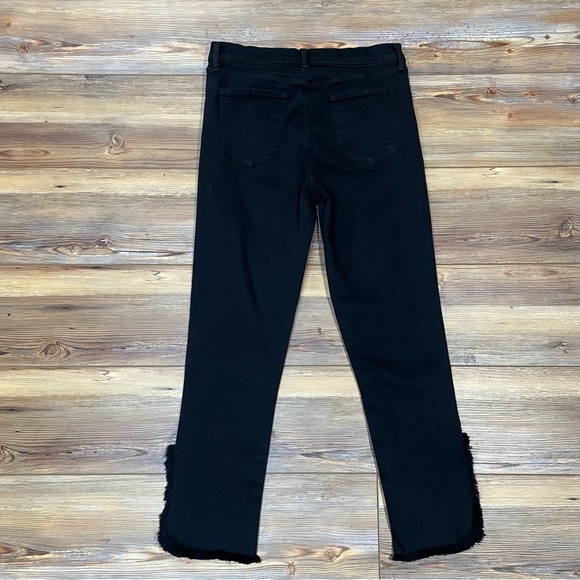 J Brand Ruby High Rise Black Denim Fringe Raw Hem Crop Fateful Women’s Size 27 - Picture 4 of 7
